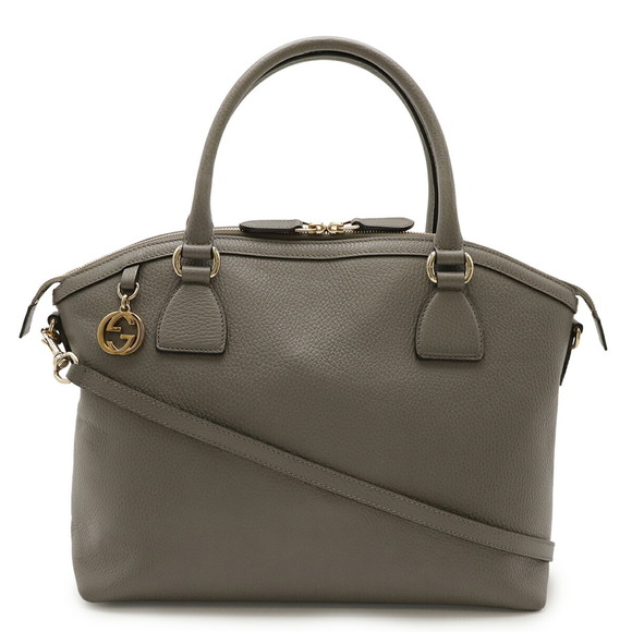 GUCCI Authentic Gray Leather Shoulder Bag - Picture 1 of 10